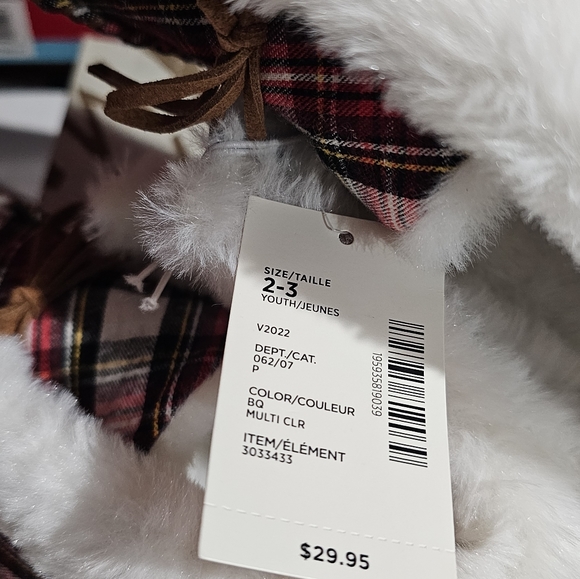 GYMBOREE Unisex Plaid Slippers shoes - Gymmies - Multi Clr SIZE 2 - 3 - Picture 6 of 8